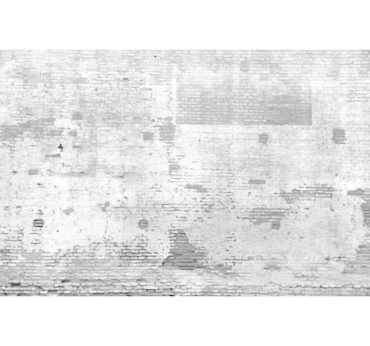Fotomurale effetto mattoni vecchio muro bianco - TenStickers