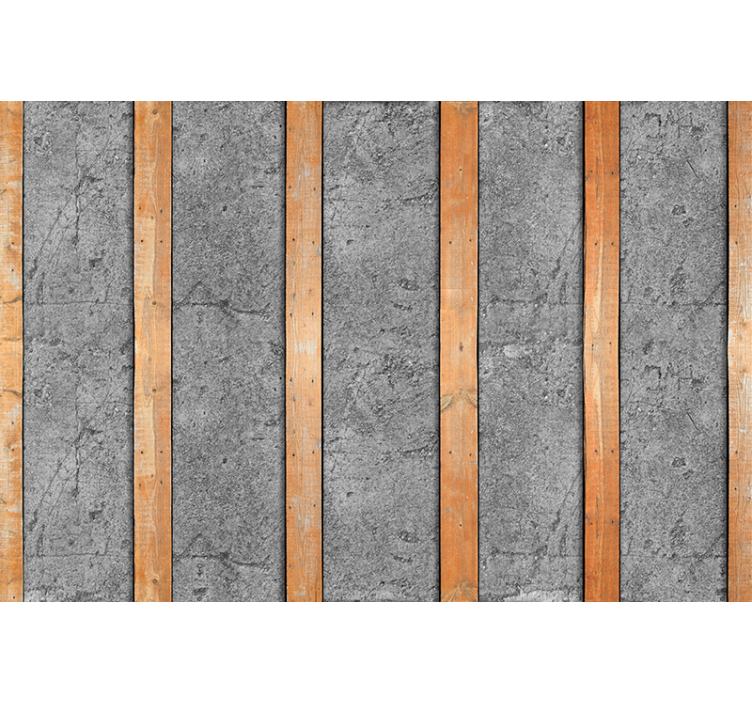 Fotomurale effetto legno su cemento - TenStickers