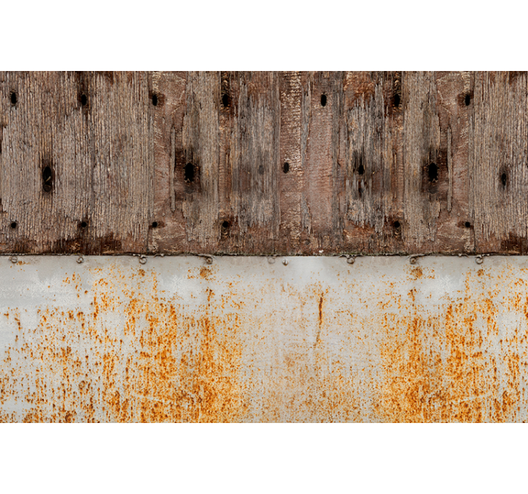 Fotomurali textures metallo e legno scheggiato - TenStickers