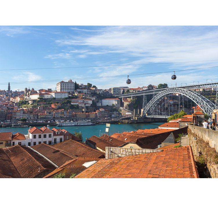 Fotomurali città e paesi vista sul lungofiume di porto - TenStickers