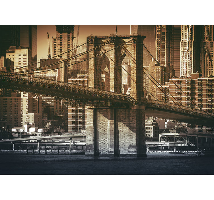 Fotomurale new york prospettiva aerea brooklyn bridge - TenStickers