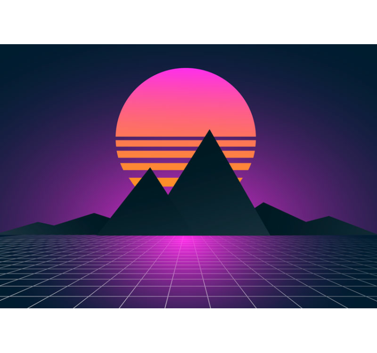 Fotomurale 3d scena di tramonto geometrica - TenStickers