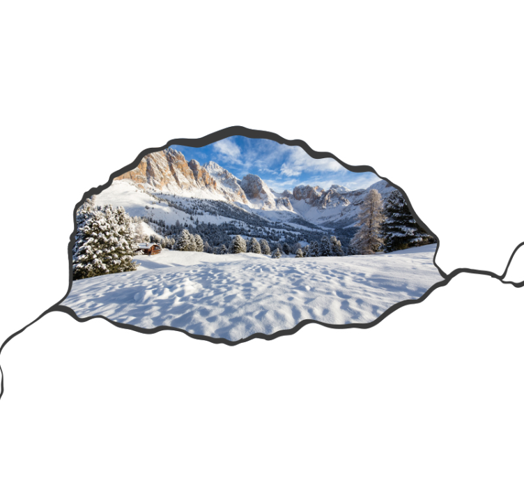Fotomurale montagna paesaggio montano innevato - TenStickers