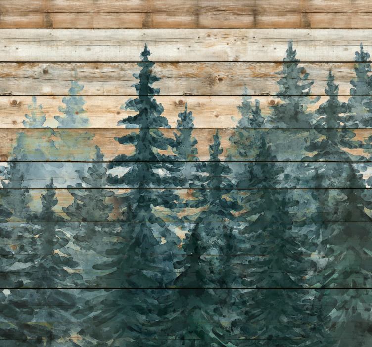 Immagini carta da parati salotto alberi dell'acquerello - TenStickers