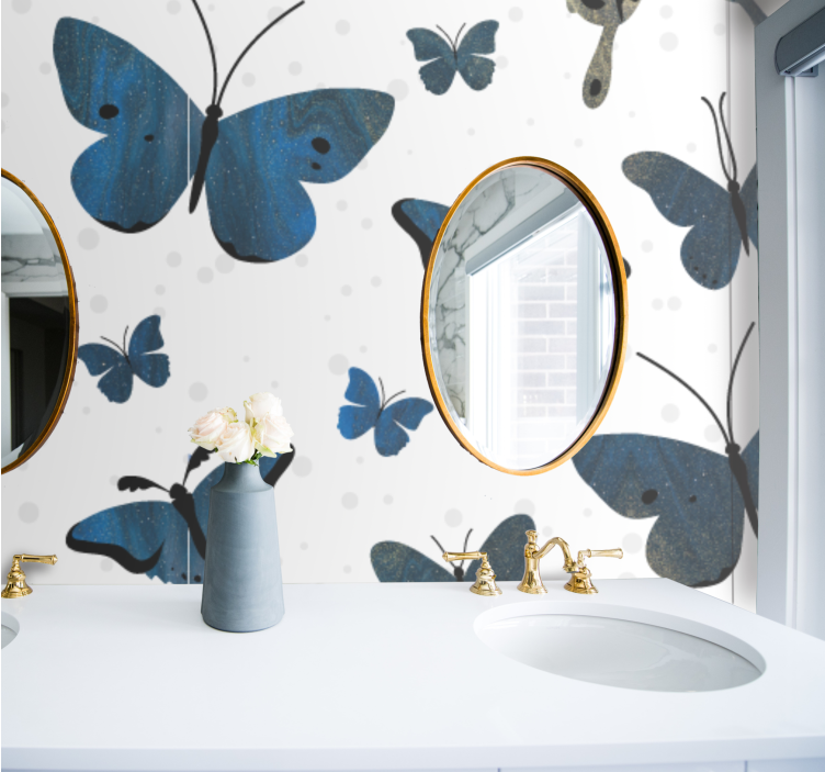 Fotomurale per bagno elegante farfalla che vola - TenStickers