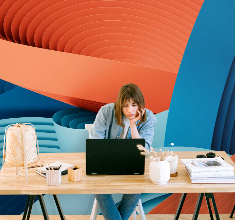 Fotomurale astratto strati di carta dinamici - TenStickers