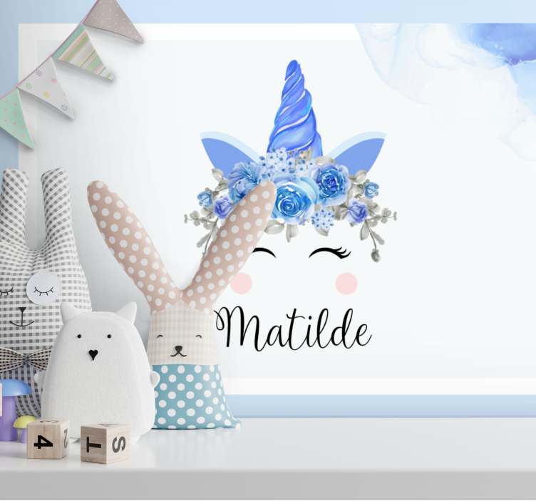 Fotomurale cameretta illustrazione unicorno adorabile - TenStickers