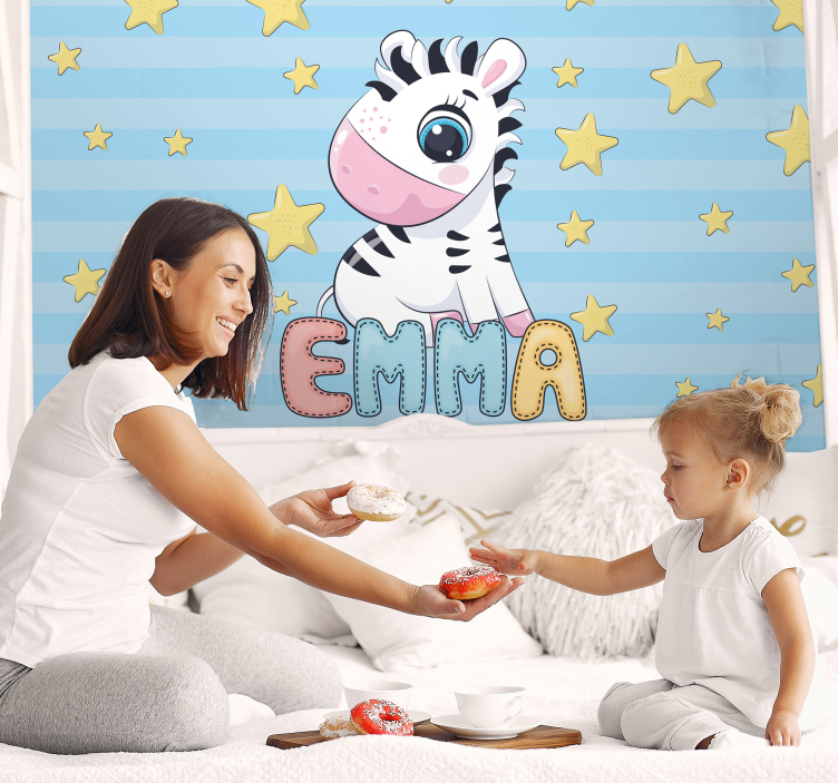 Fotomurale cameretta zebra e stelle - TenStickers