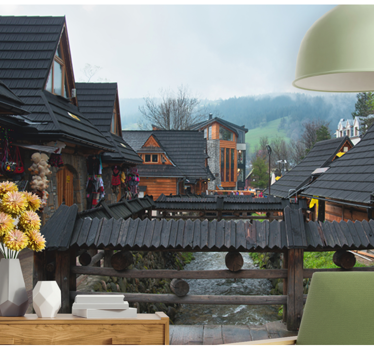 Fotomurale città incantevole villaggio alpino - TenStickers