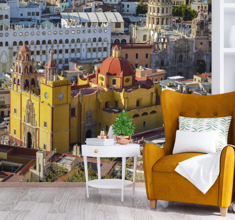 Fotomurale città storica cattedrale gialla - TenStickers