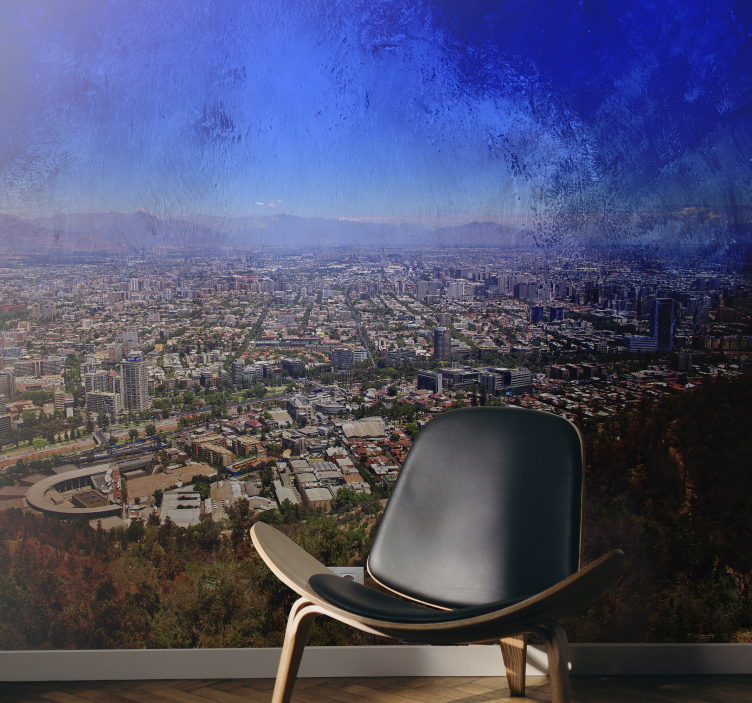 Fotomurale città vista panoramica sfocata - TenStickers