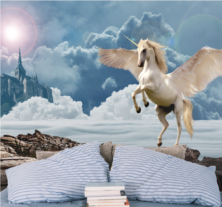 Fotomurale fantasia volo del unicorno maestoso - TenStickers