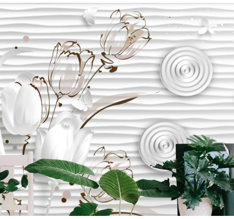 Fotomurale fiori tulipani bianchi eleganti - TenStickers