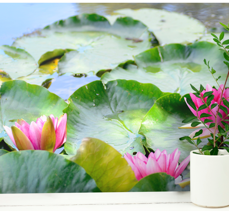 Fotomurale fiori lussureggianti gigli rosa - TenStickers