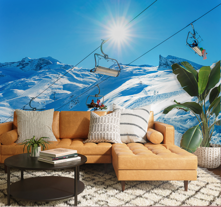 Fotomurale montagna esquiador fotografico - TenStickers