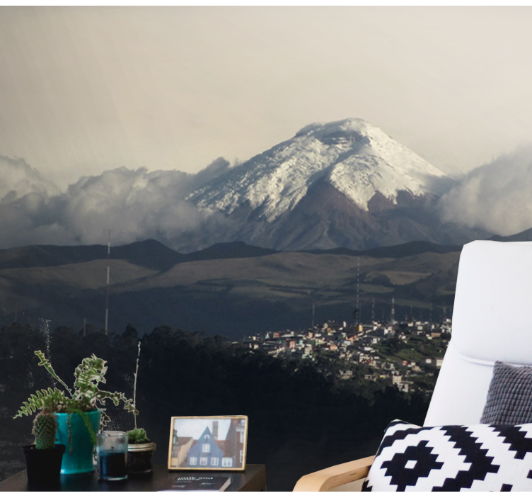 Fotomurale montagna vista sulle montagne innevate - TenStickers