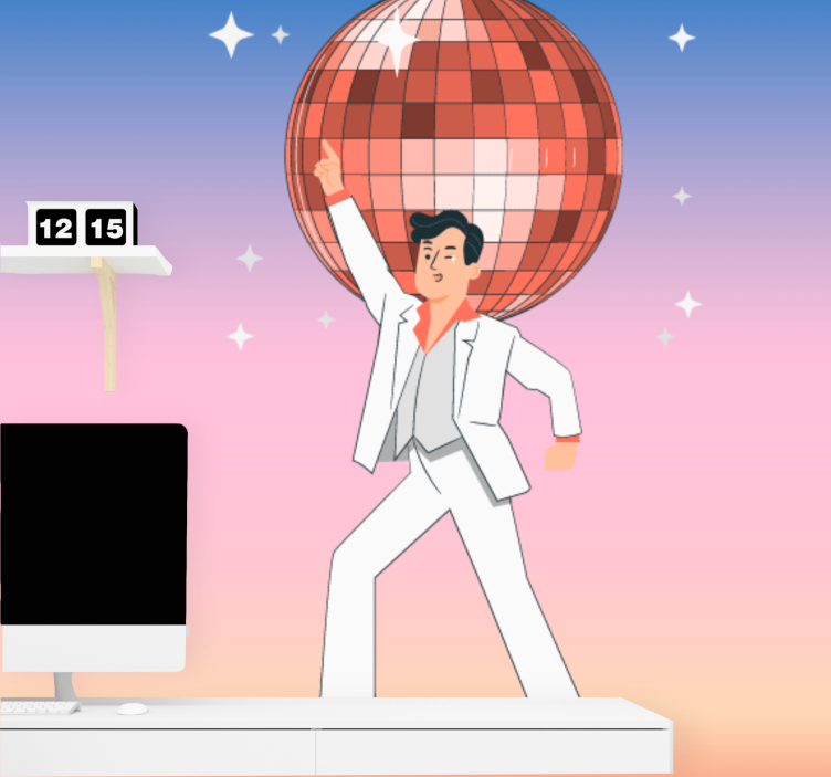 Fotomurale musicale uomo che balla discoteca - TenStickers