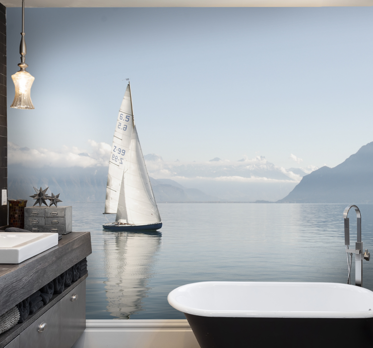 Fotomurale con barca a vela e mare - TenStickers