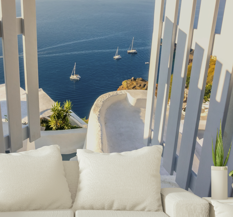 Fotomurale paesaggi barche a vela sull'oceano - TenStickers