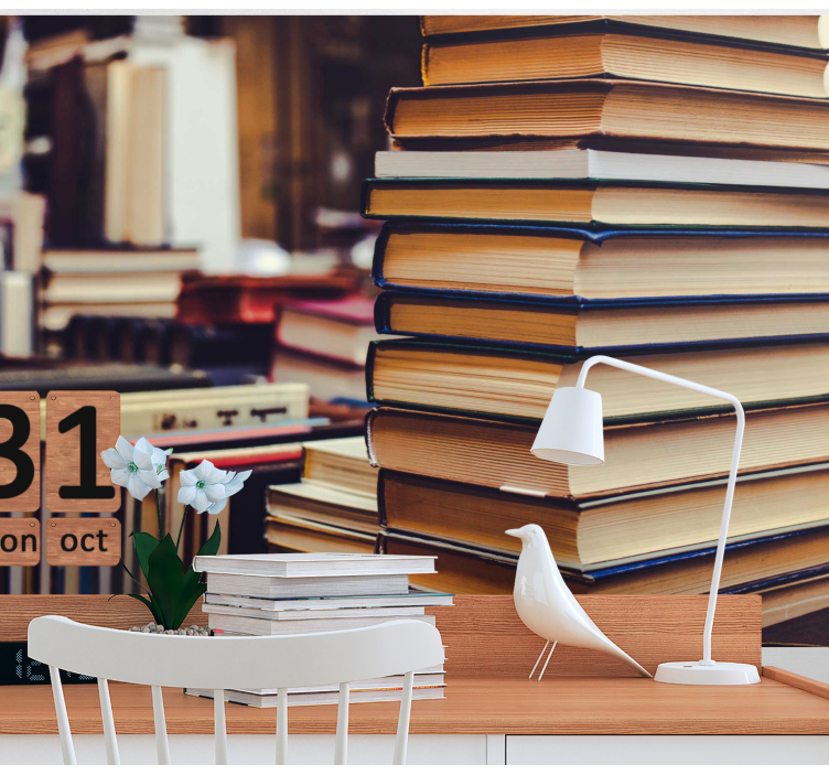 Fotomurale paesaggi collezione di letteratura impilata - TenStickers