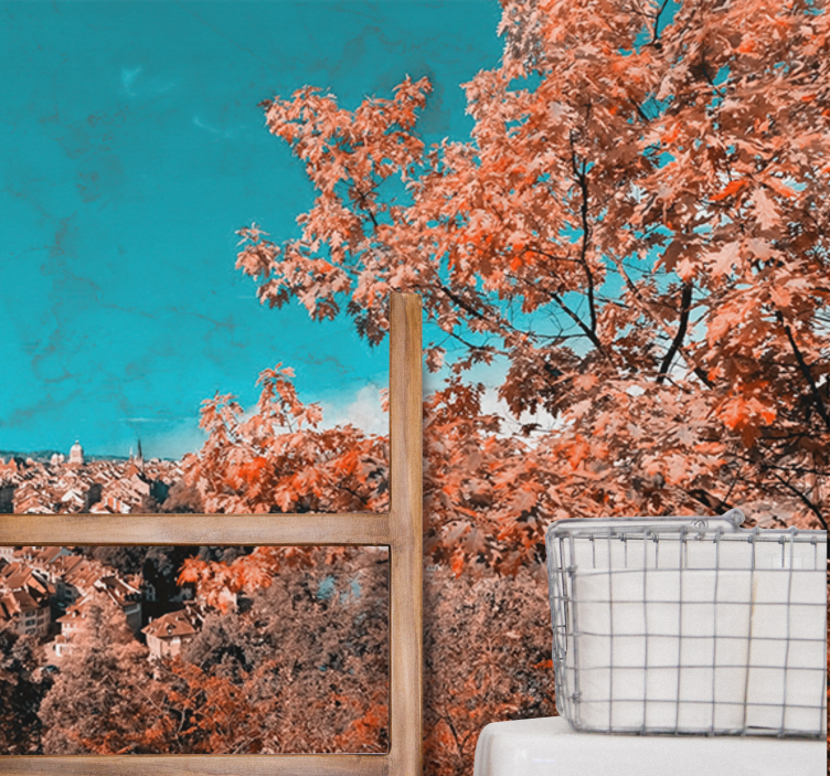 Fotomurale paesaggi paesaggio autunnale vivace - TenStickers