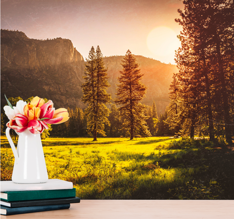 Fotomurale paesaggi sereno tramonto in montagna - TenStickers