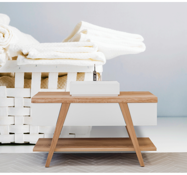 Fotomurale per bagno elegante cestino porta asciugamani - TenStickers