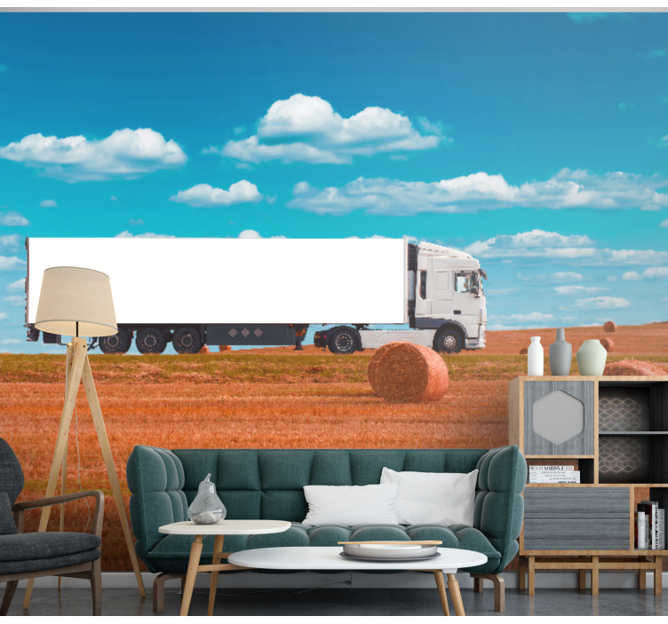 Fotomurale veicoli trasporto di balle di fieno - TenStickers