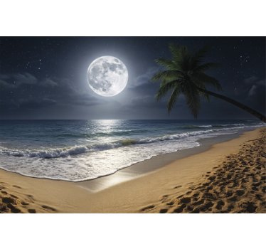 Fotomurale mare luna piena oceano - TenStickers