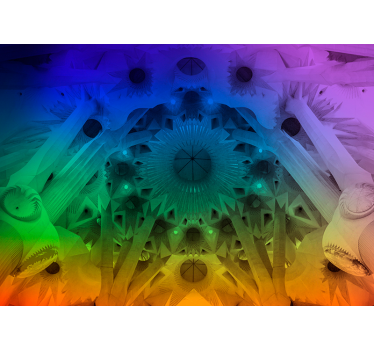 Fotomurale arcobaleno Sagrada Familia di Barcellona - TenStickers