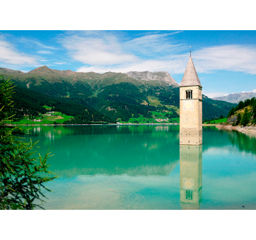 Fotomurale lago panorama lacustre alpino - TenStickers