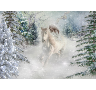 Carta da parati animale cavallo bianco - TenStickers