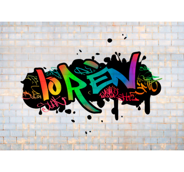 Fotomurale nome graffiti di colore urbano personalizzato - TenStickers
