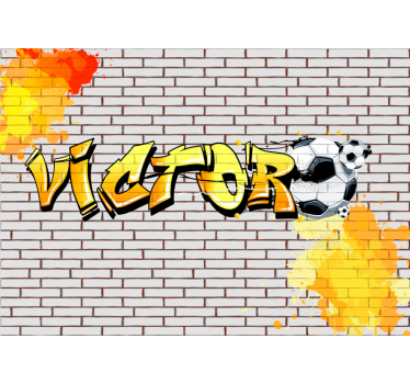 Fotomurale tema calcio e nome personalizzabile - TenStickers