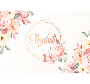 Fotomurale Cornice di fiori con nome - TenStickers