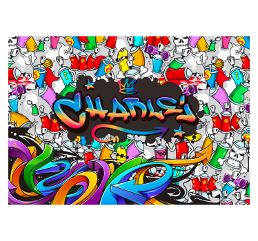 Fotomurale arte urbana graffiti con nome personalizzato - TenStickers