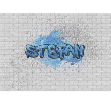 Fotomurale graffiti blu e nome personalizzabile - TenStickers