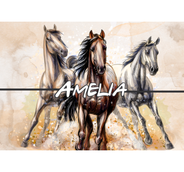 Fotomurale Tre cavalli illustrati - TenStickers