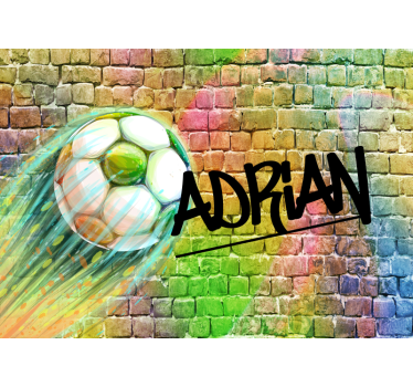 Fotomurale con pallone e nome personalizzabile - TenStickers