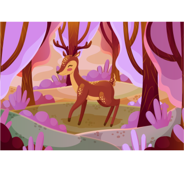 Fotomurale animali cervi incantevoli nella foresta - TenStickers
