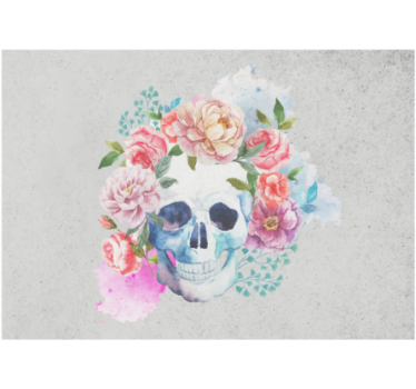 Fotomurale animali arte del teschio floreale - TenStickers