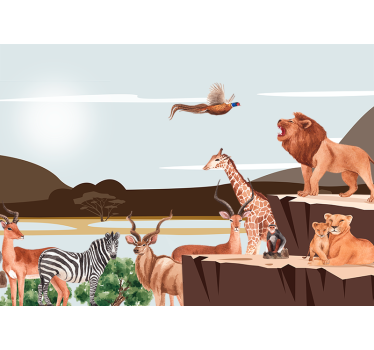 Fotomurale animali incontro di fauna maestosa - TenStickers