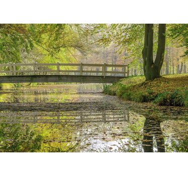 Fotomurali natura ponte sul fiume sereno - TenStickers