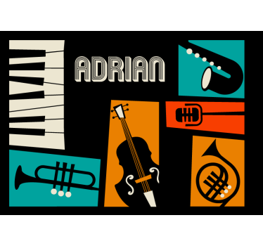 Fotomurale musicale strumenti musicali vibranti - TenStickers