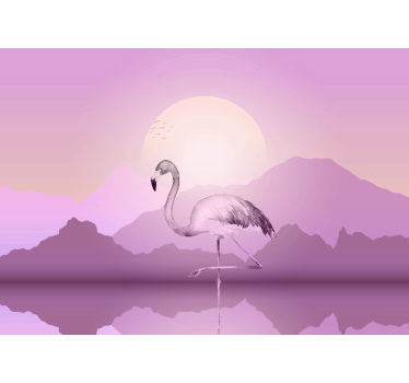 Fotomurale animali silhouette di fenicottero elegante - TenStickers