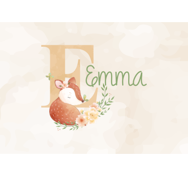 Fotomurale cameretta design volpe personalizzato - TenStickers