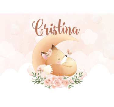 Fotomurale personalizzato design volpe dormiente - TenStickers