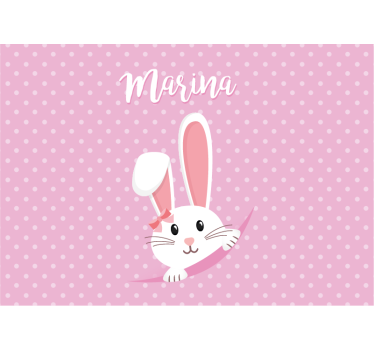 Fotomurale cameretta coniglio con fiocco - TenStickers
