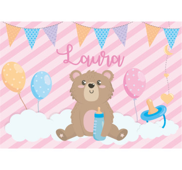 Fotomurale cameretta illustrazione orsetto carino - TenStickers