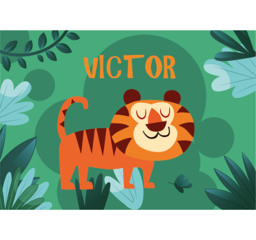 Fotomurale personalizzato personaggio tigre amichevole - TenStickers